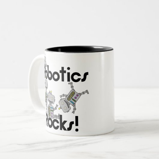 Robotics Rocks Tweekleurige Koffiemok (Voorkant links)