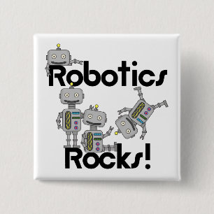 Robotics Rocks Vierkante Button 5,1 Cm