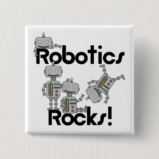 Robotics Rocks Vierkante Button 5,1 Cm (Voorkant)
