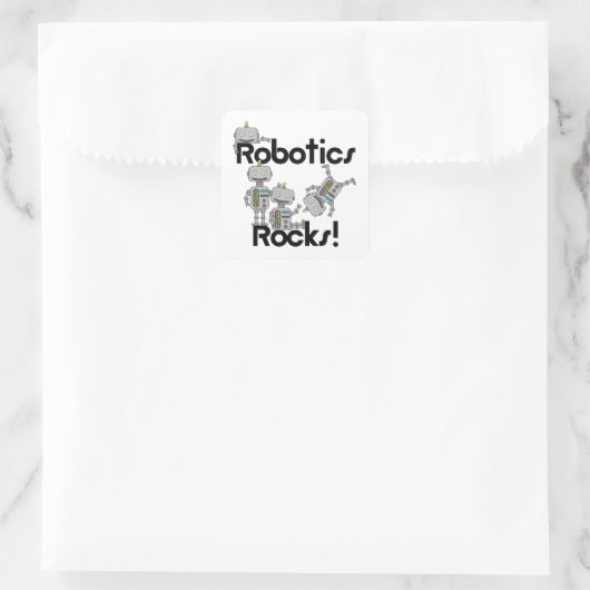 Robotics Rocks Vierkante Sticker (Tas)