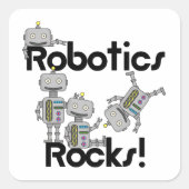 Robotics Rocks Vierkante Sticker (Voorkant)
