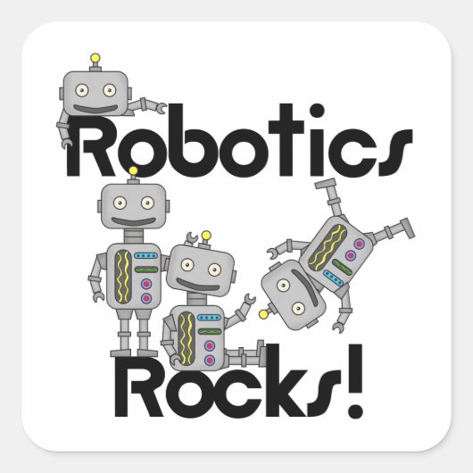 Robotics Rocks Vierkante Sticker (Voorkant)