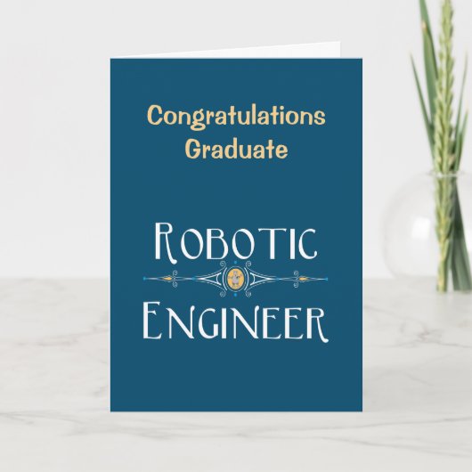 Robotingenieur decoratieve lijn bedankkaart (Voorkant)