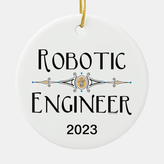 Robotingenieur decoratieve lijn keramisch ornament (Voorkant)