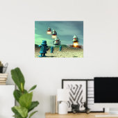 Robotinvasie vanaf boven V2-Poster Poster (Thuiskantoor)