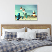 Robotinvasie vanaf boven V2 verrekte canvasprin Canvas Afdruk (Insitu (Slaapkamer))