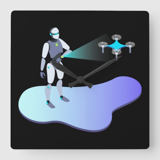 Robotisch Vierkante Klok (Voorkant)