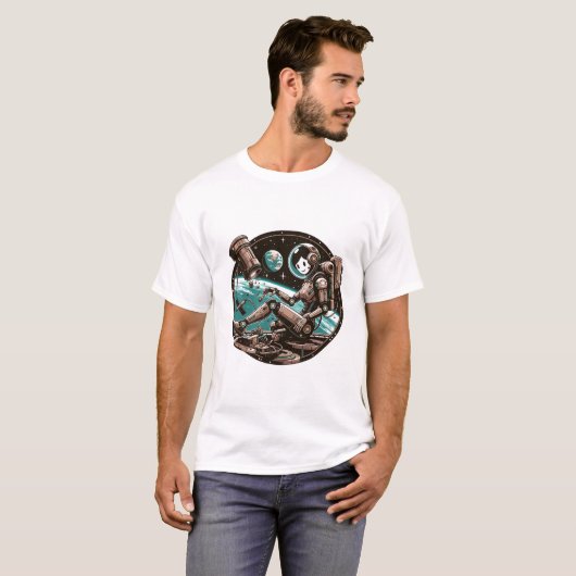 Robotische astronaut t-shirt (Voorkant volledig)