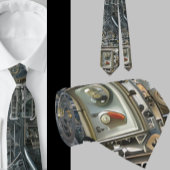 Robotische Geek Nerdy Technologie Machine Stropdas