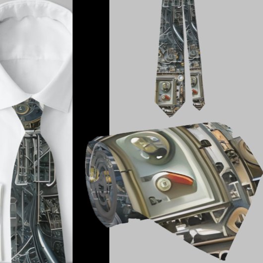 Robotische Geek Nerdy Technologie Machine Stropdas