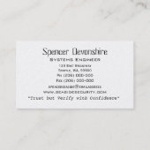 Robotische krab op Gold Professional 3,5 x 2,0 inc Visitekaartje (Achterkant)