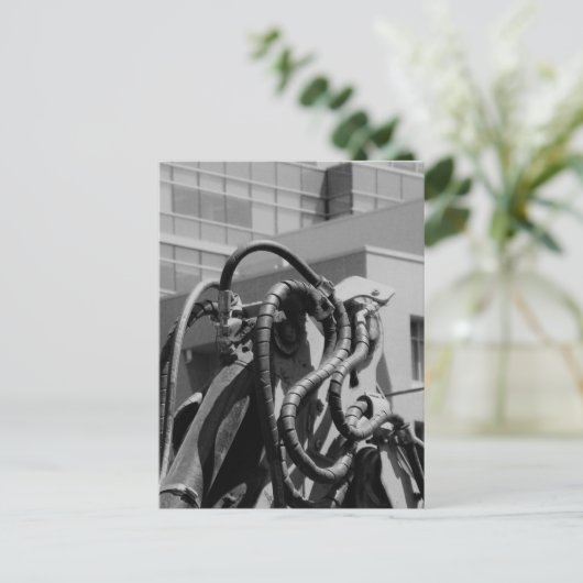 Robotische ominale machines, zwart en wit briefkaart (Staand voorkant)