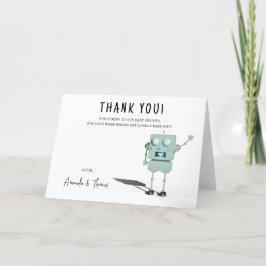 Robotjongen Baby Shower - dank je Bedankkaart