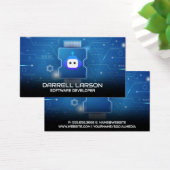 Robotlogo | Blauwe printplaat  Visitekaartje (Bureau)
