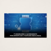 Robotlogo | Blauwe printplaat  Visitekaartje (Achterkant)