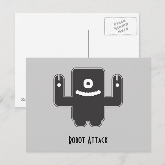 Robotmonster Briefkaart (Voorkant / Achterkant)