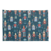 Robotpatroon, stijl Retro Robot, 1950 Kussensloop (Achterkant-Rechts)