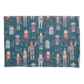 Robotpatroon, stijl Retro Robot, 1950 Kussensloop (Voorkant-Links)