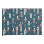 Robotpatroon, stijl Retro Robot, 1950 Kussensloop (Voorkant-Rechts)