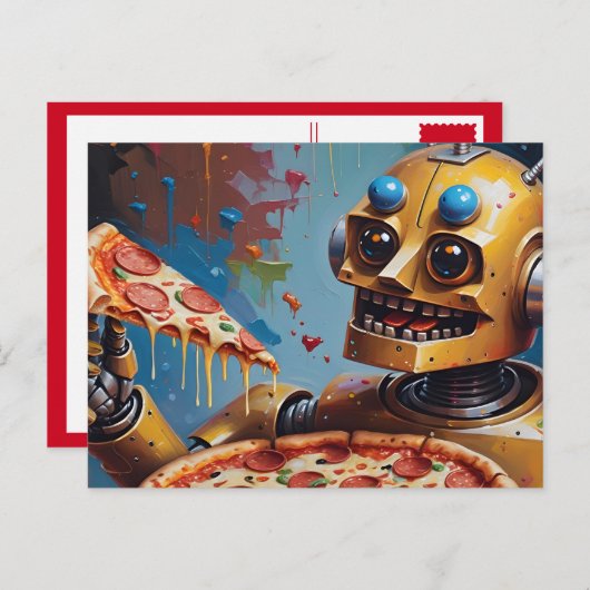 robotpizza briefkaart (Voorkant / Achterkant)