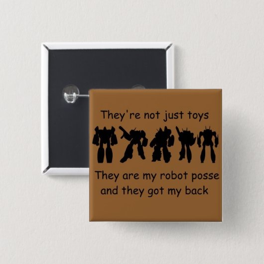 RobotPossegotMyBack Vierkante Button 5,1 Cm (Voorkant /achterkant)