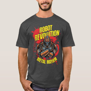 Robotrevolutie Metaalchaos Cyberpunk Schedel Kunst T-shirt
