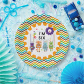 Robots 6th Birthday Paper Borden Papieren Bordje (Feest)