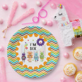 Robots 6th Birthday Paper Borden Papieren Bordje (Feest)