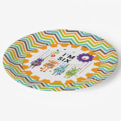 Robots 6th Birthday Paper Borden Papieren Bordje (Gekanteld)