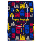 Robots Aliens Cartoon Gift Bag Medium Cadeauzakje (Voorkant)