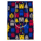 Robots Aliens Cartoon Gift Bag Medium Cadeauzakje (Achterkant)
