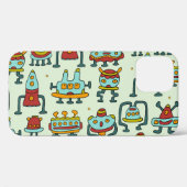 Robots Aliens Patroon Illustratie Case-Mate iPhone Case (Achterkant (horizontaal))