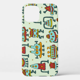 Robots Aliens Patroon Illustratie Case-Mate iPhone Case
