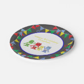 Robots Birthday party Paper borden - Gepersonalise Papieren Bordje (Gekanteld)