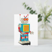 Robots cartoon briefkaart (Staand voorkant)