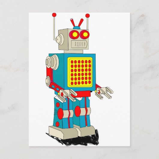 Robots cartoon briefkaart (Voorkant)