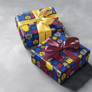 Robots Cartoon Pattern Cadeaupapier