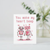 Robot's doen mijn hart op Valentijn kloppen Kaart (Staand voorkant)