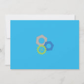 Robots en Bolts Blue en Green Birthday Kaart (Achterkant)