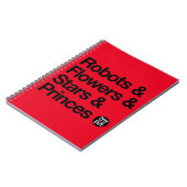 Robots en Notitieboek met zwarte tekst (Linkerzijde)