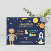 Robots en raketbeschietingen voor de ruimte. kaart (Staand voorkant)