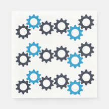 Robots en tandwielen thema Verjaardag servetten