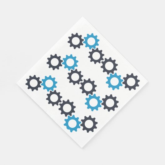 Robots en tandwielen thema Verjaardag servetten (Hoek)