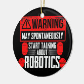 Robots Engineering praat over robotica Keramisch Ornament (Links)