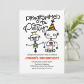 Robots, geprogrammeerd om te feesten kaart (Staand voorkant)