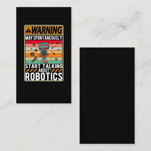 Robots Girls Boys Future Robotics Engineer Visitekaartje (Voorkant / Achterkant)