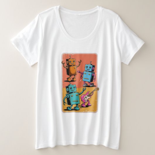  robots grote maat t-shirt (Design voorkant)