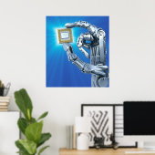 Robots hand met CPU Poster (Thuiskantoor)
