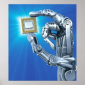 Robots hand met CPU Poster (Voorkant)
