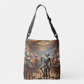 robots having fun in a bar crossbody tas (Achterkant)